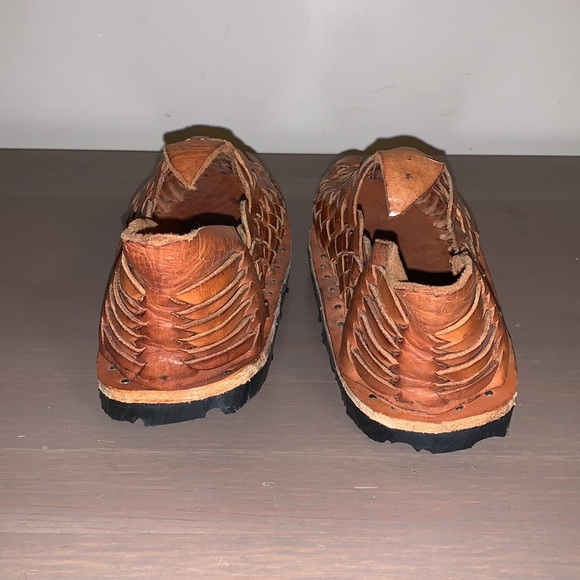 Handmade Boho Cognac Woven Leather Shoes - Women’s Size 6 - Picture 5 of 7
